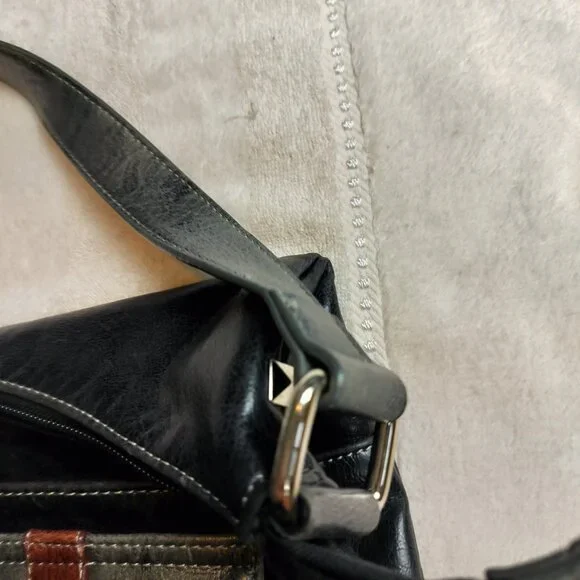 Joanel Black Leather Hobo Shoulder Bag with Studded Hardware – Canadian Design - Picture 12 of 14